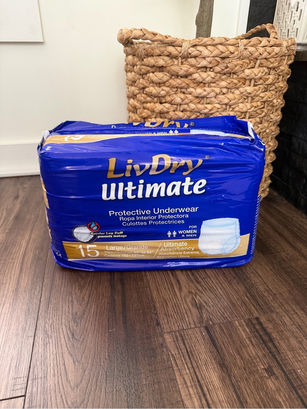 LivDry Large Ultimate Adult Incontinence Underwear, Max Absorbent Adult Diapers